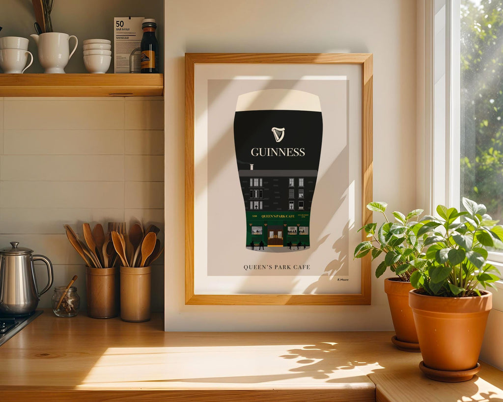 Queens Park Cafe Print | Guinness Scotland Bar Poster