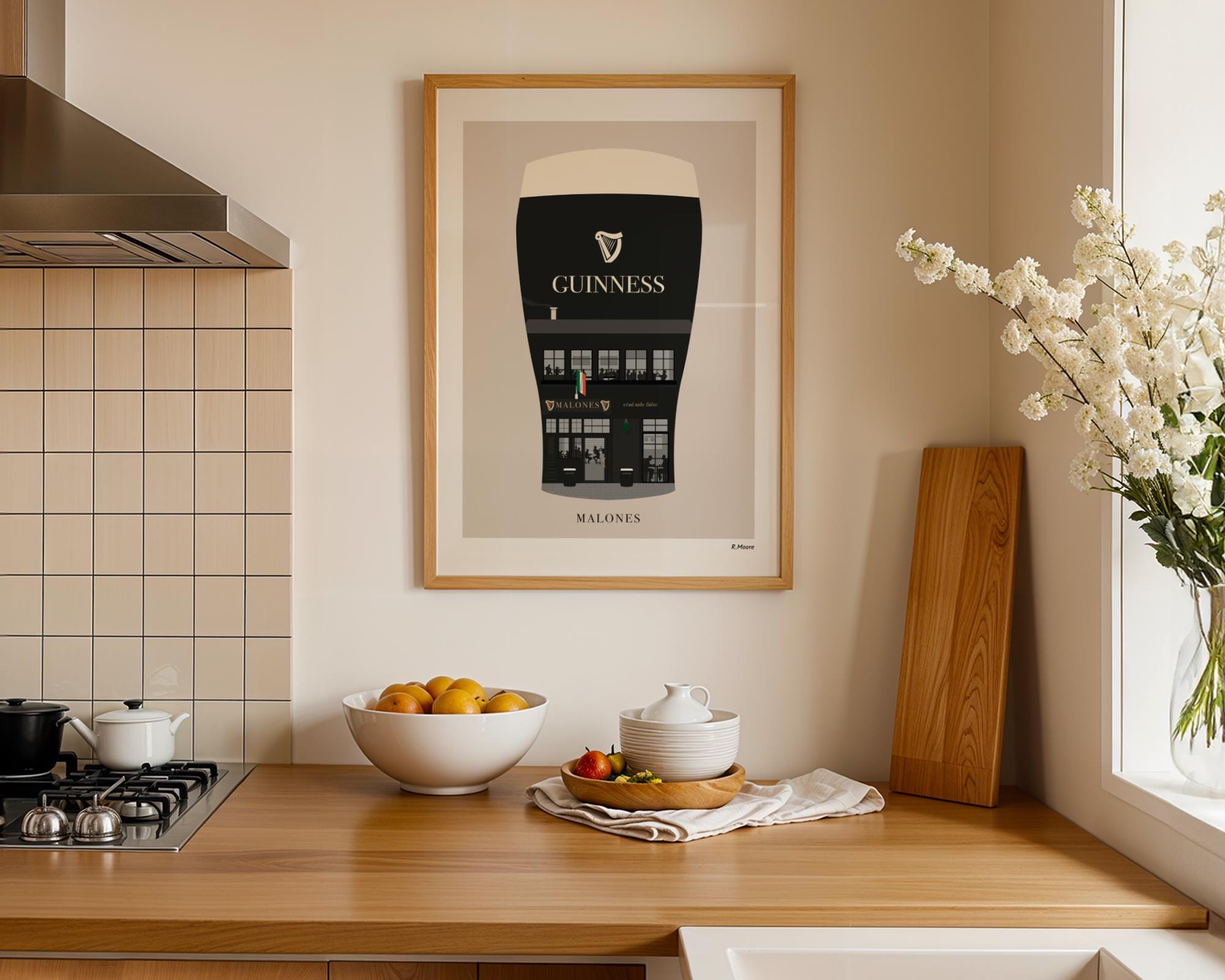 Malones | Pubs In Pints | Print | Glasgow | Scotland | Bar | Poster | Guinness | Irish