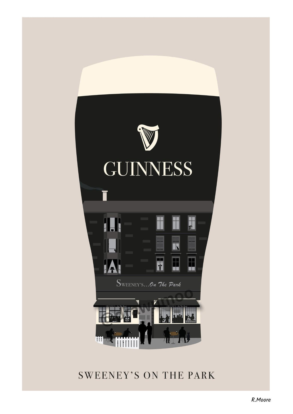 Sweeney's on the Park | Pubs In Pints | Print | Glasgow | Scotland | Bar | Poster | Guinness | Southside | Sweeney's