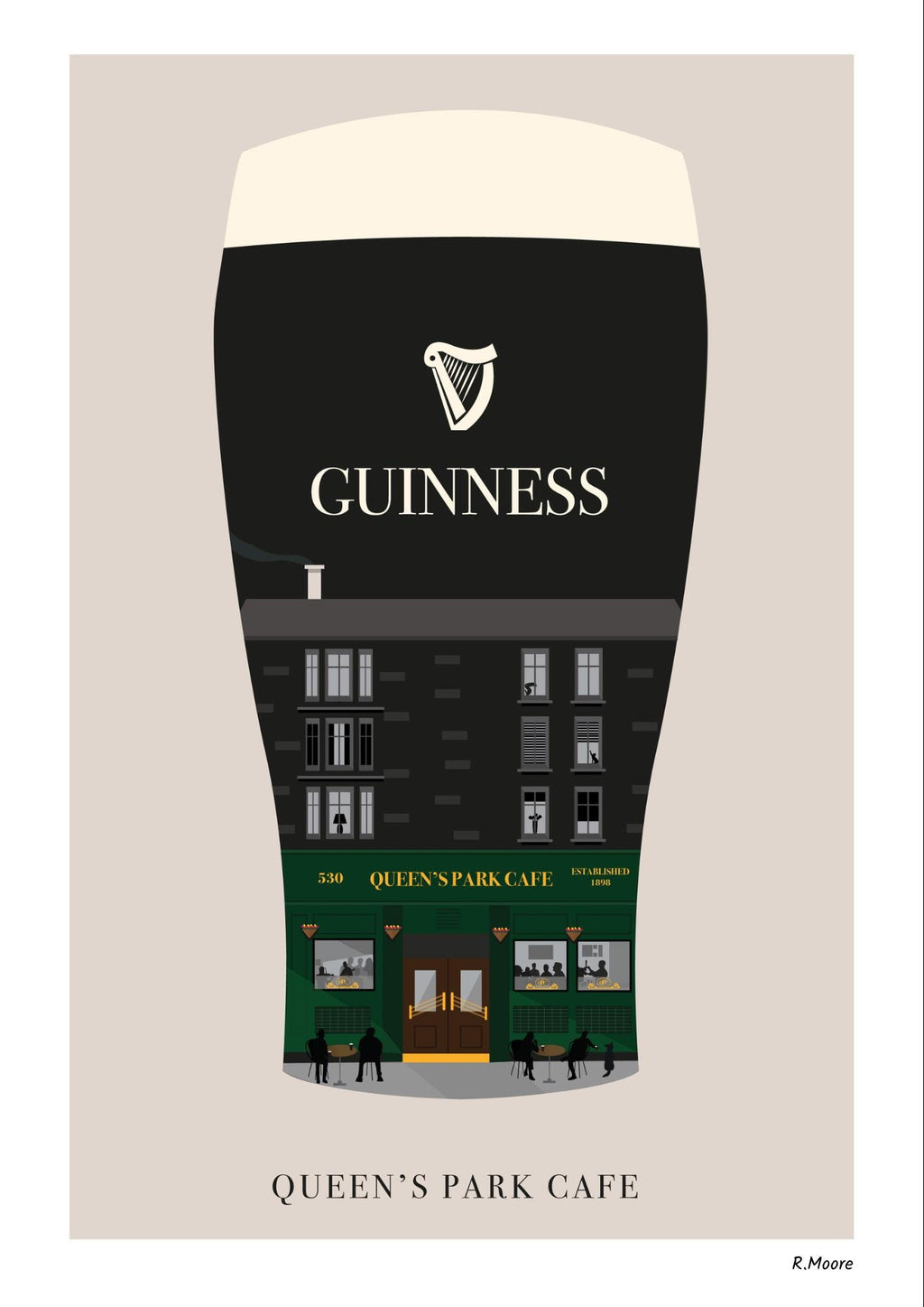 Queens Park Cafe Print | Guinness Scotland Bar Poster