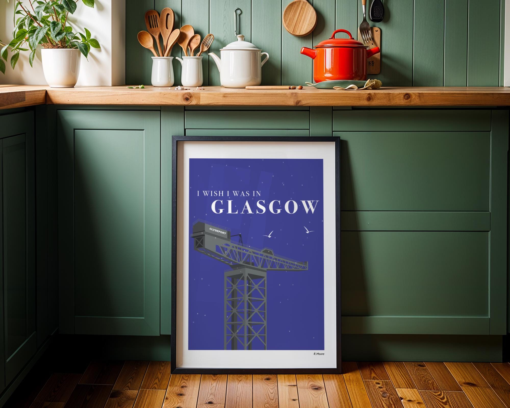 I Wish I Was In Glasgow | Scotland | Finnieston Crane | Poster | Print | Art | Billy Connolly