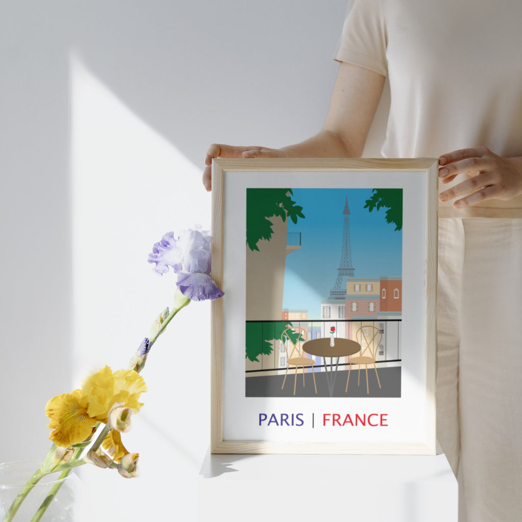 Illustrated Print of Paris, France