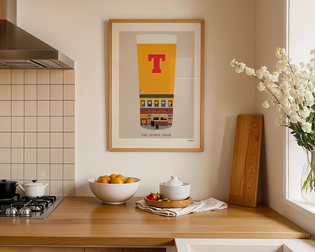The Horse Shoe | Pubs In Pints | Print | Glasgow | Scotland | Bar | Poster | Tennents | Scottish