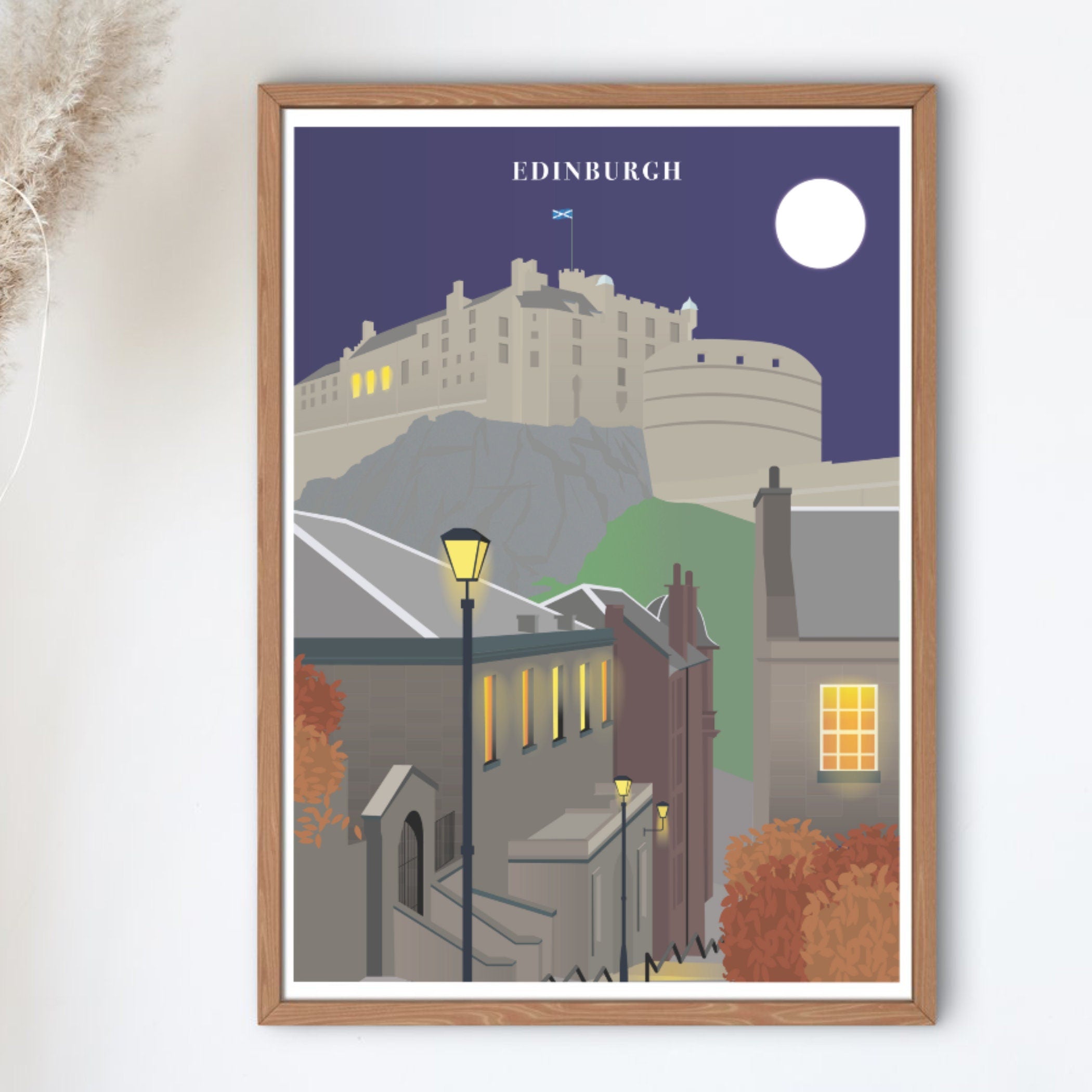 Illustrated Print of Edinburgh, Scotland