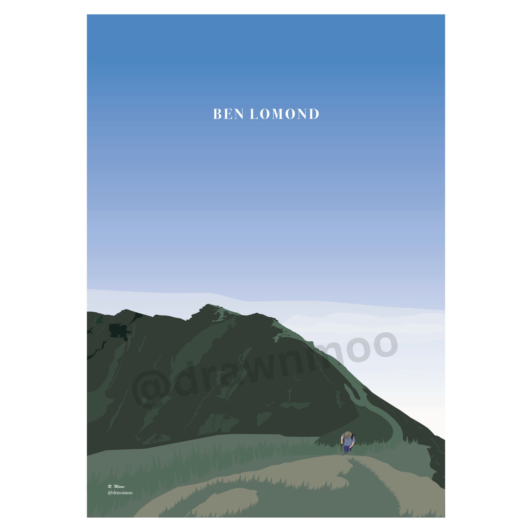 Ben Lomond Print | Scotland | Highlands | Nature | Munro | Walking | Hiking| Poster