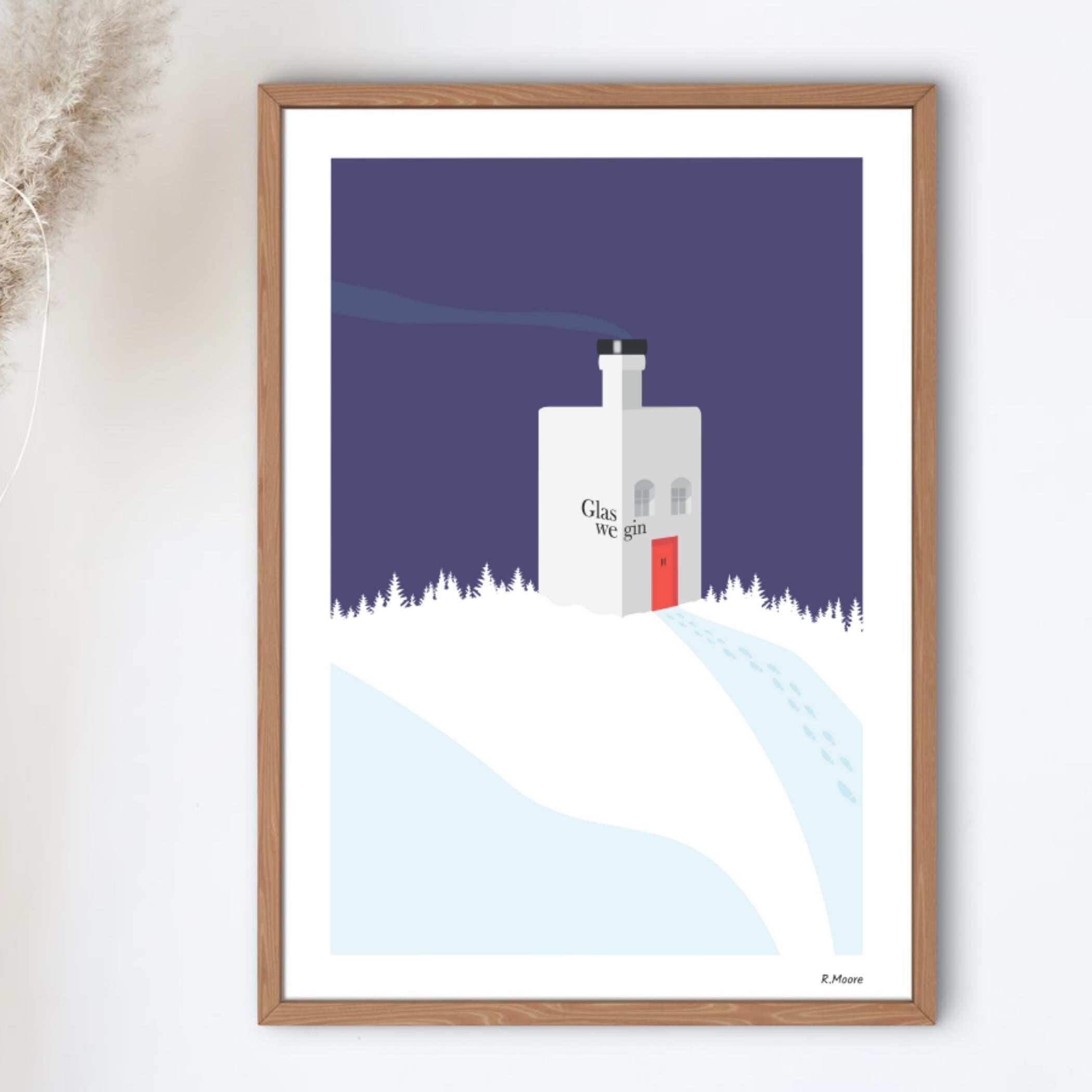 The Wee Glaswegin House on the Hill | Glasgow | Gin | Wall Art | Print | Poster | Glaswegian | Scotland