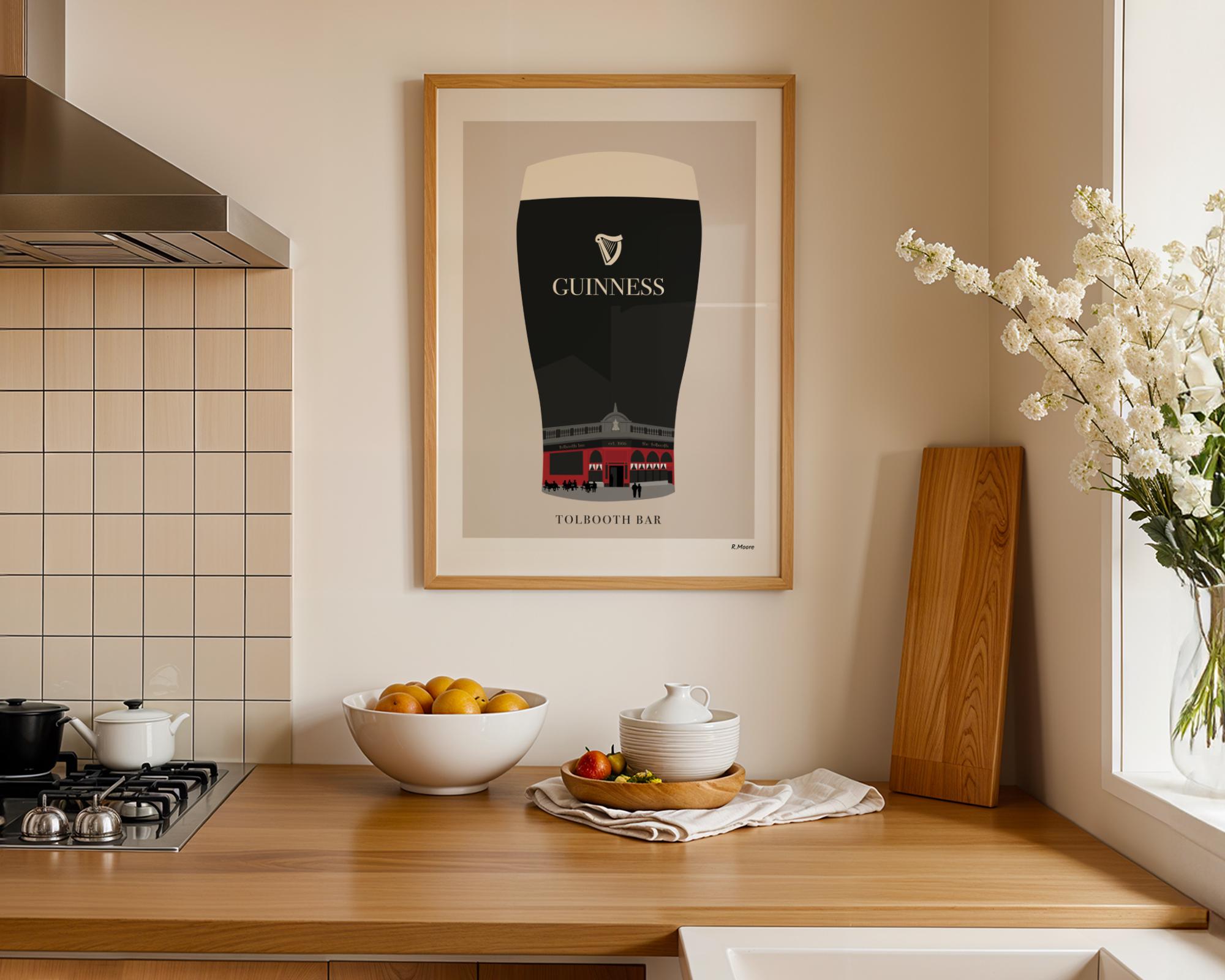Tolbooth Bar | Pubs In Pints | Print | Glasgow | Scotland | Bar | Poster | Guinness | Irish
