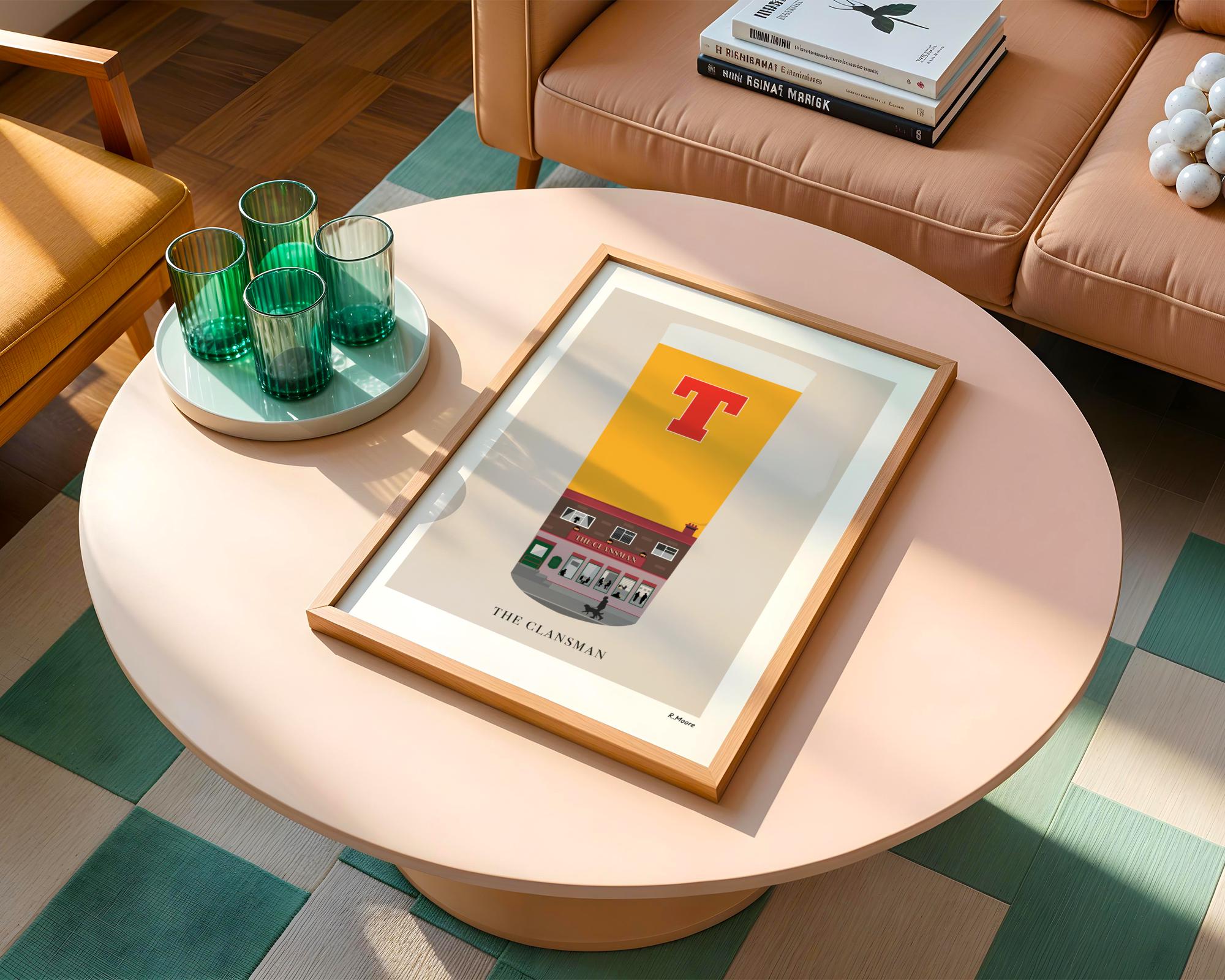 The Clansman Print: Glasgow Scotland Pub Art - Pubs In Pints Series