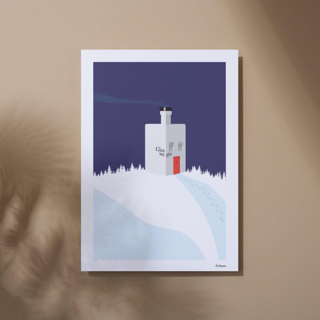 The Wee Glaswegin House on the Hill | Glasgow | Gin | Wall Art | Print | Poster | Glaswegian | Scotland