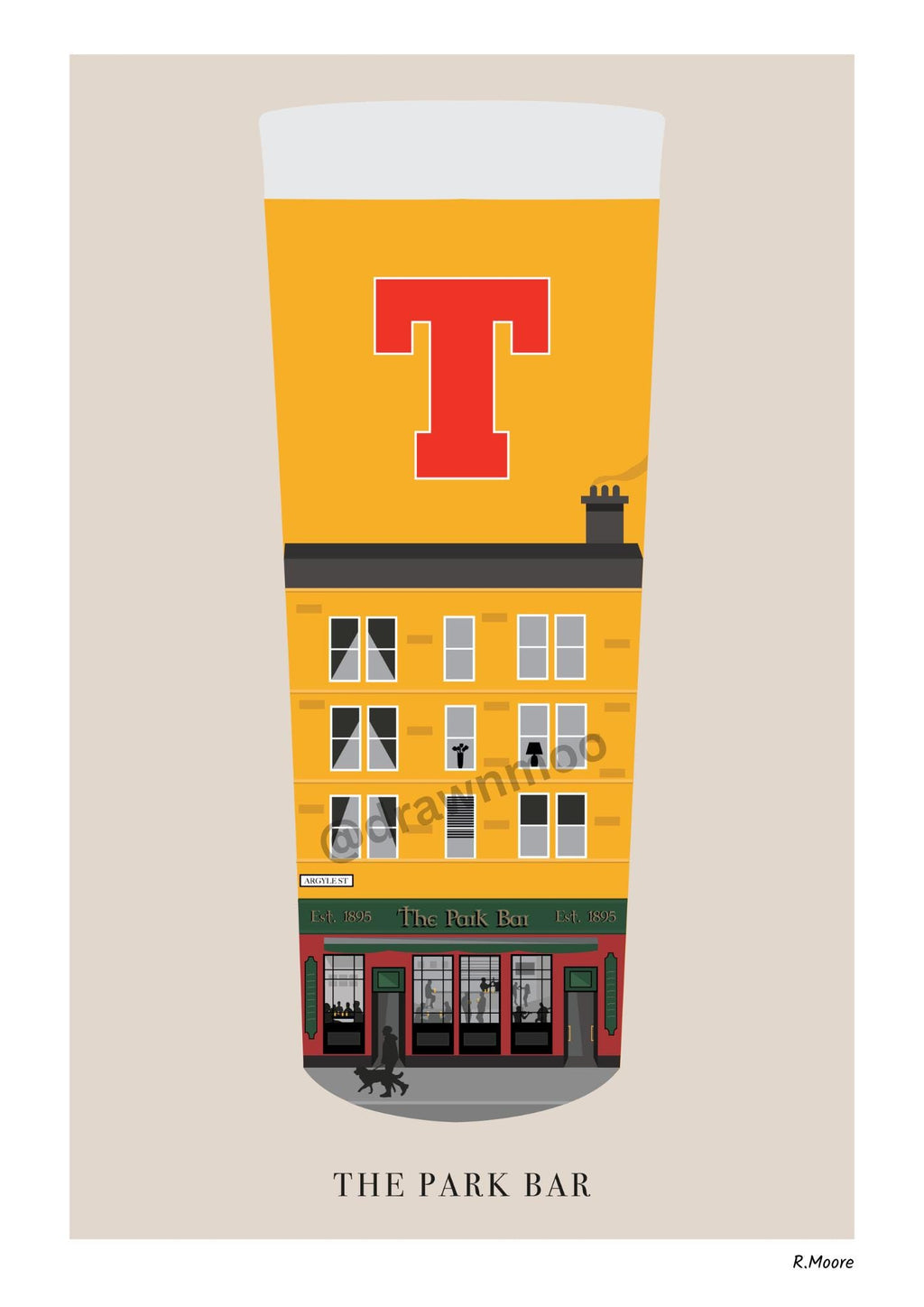 The Park Bar Print: Glasgow Scotland Pub Art - Pubs In Pints Series