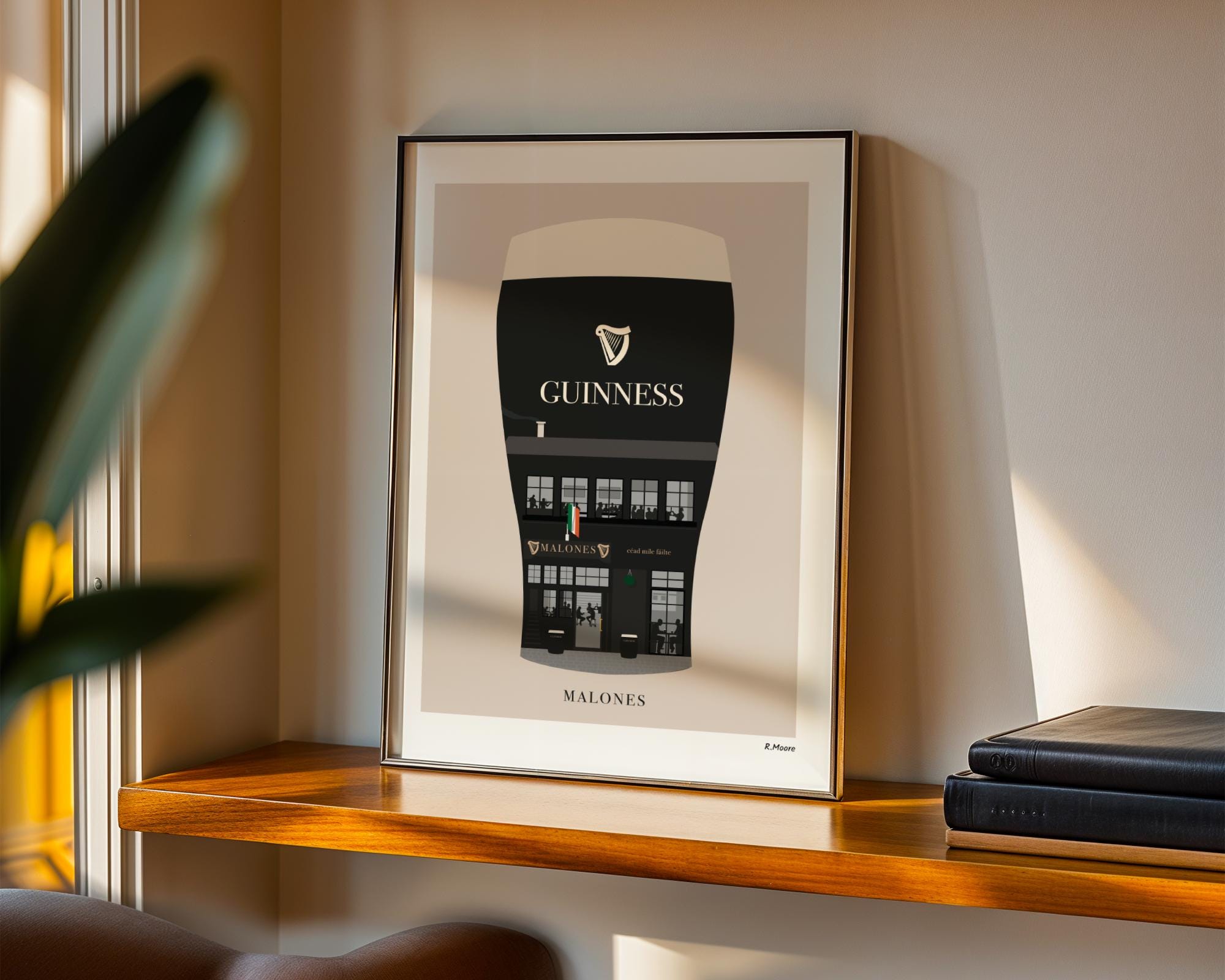 Malones | Pubs In Pints | Print | Glasgow | Scotland | Bar | Poster | Guinness | Irish