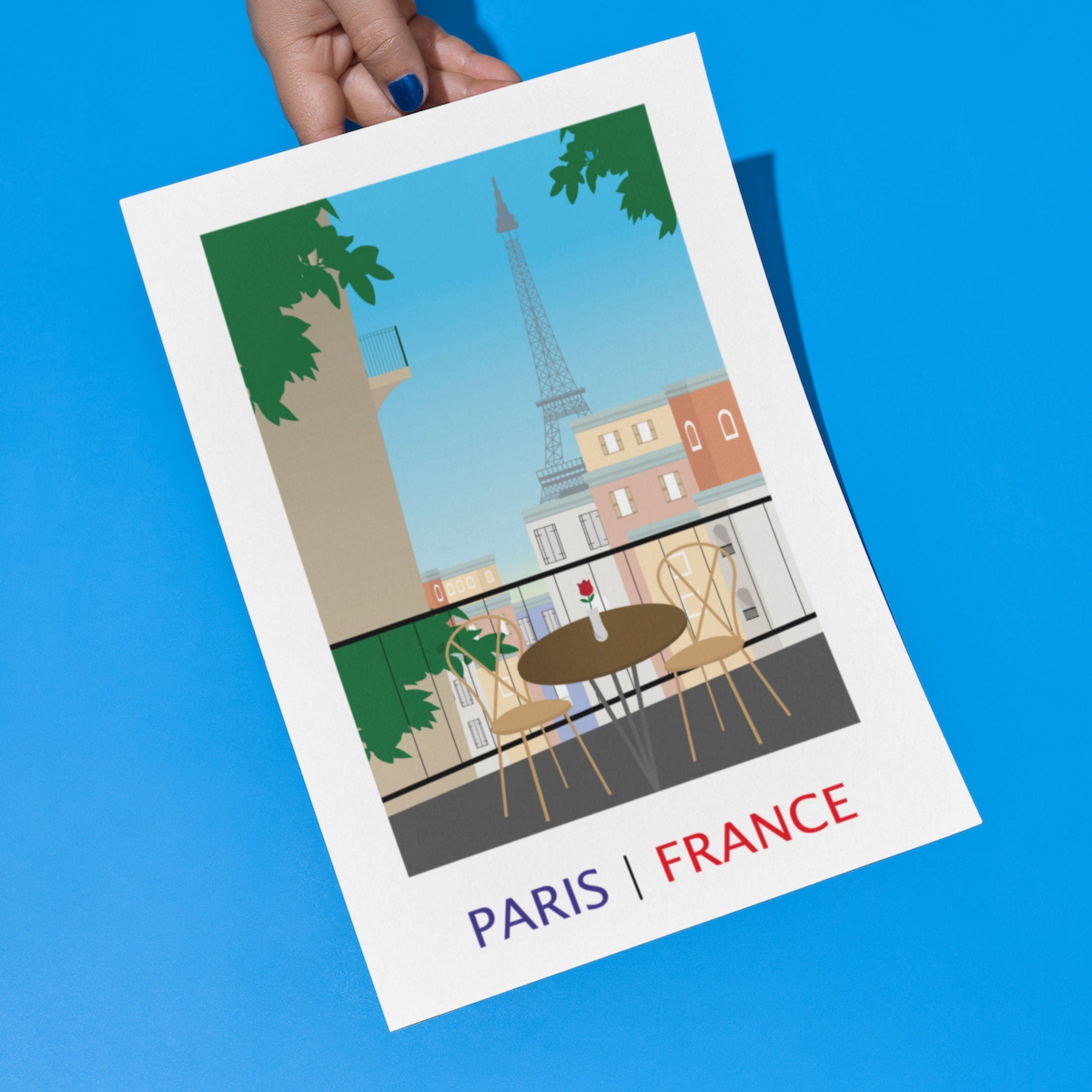 Illustrated Print of Paris, France