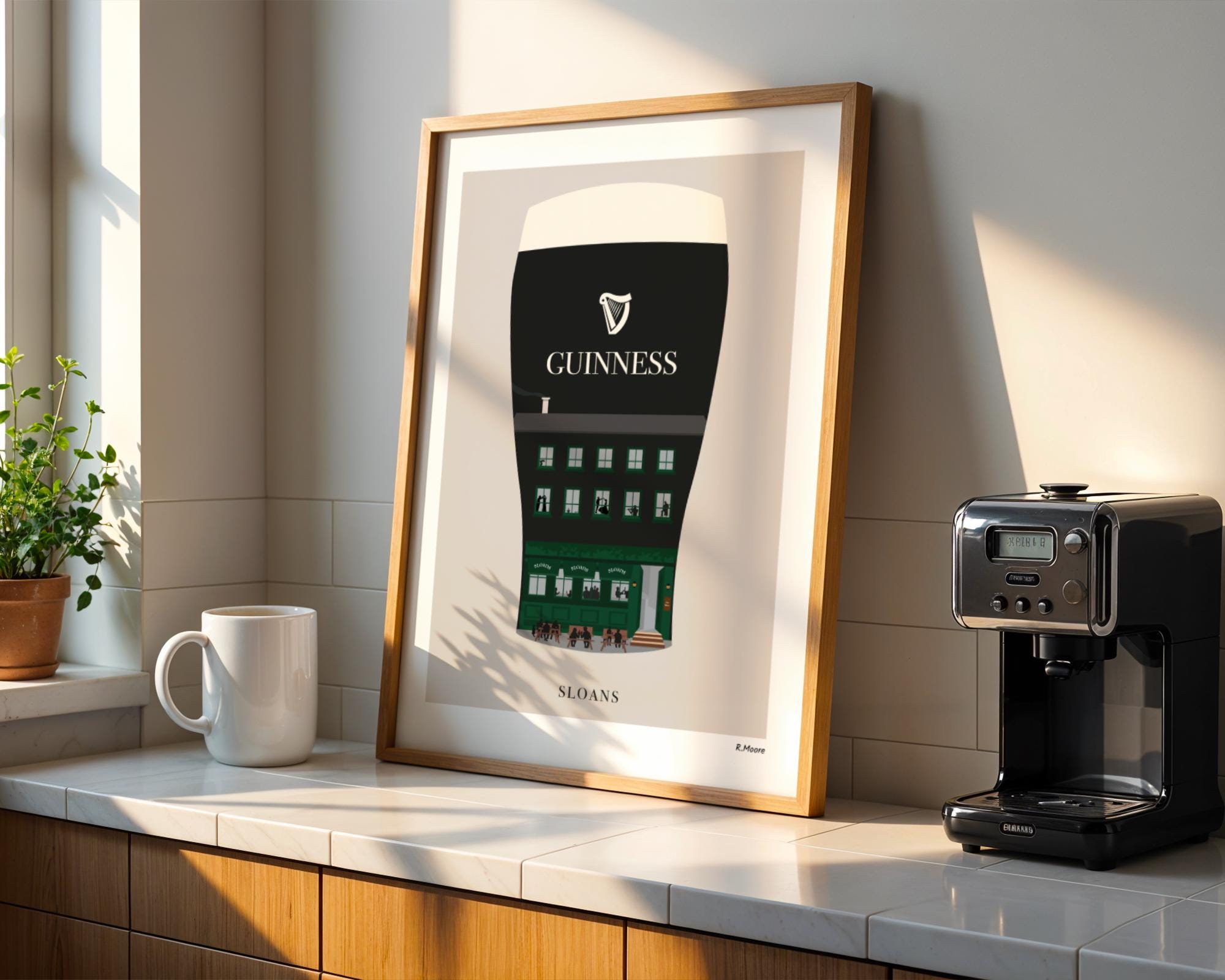 Sloans | Pubs In Pints | Print | Glasgow | Scotland | Bar | Poster | Guinness | Irish