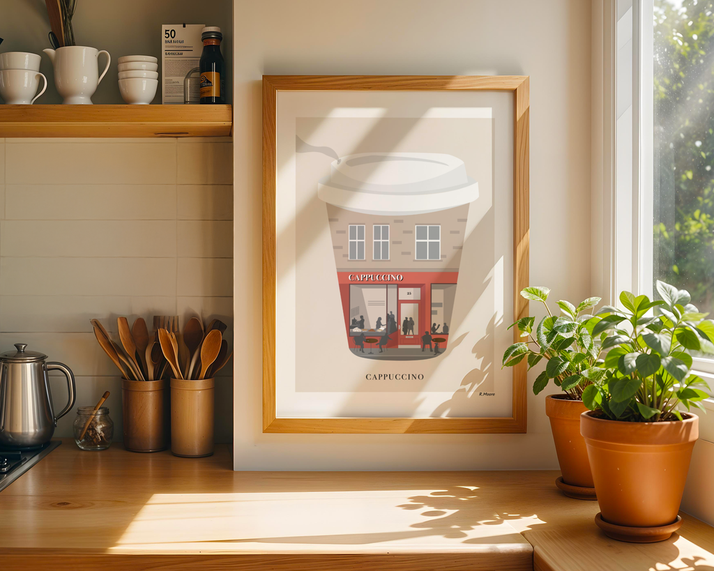 Cappuccino Café Wall Art Print | Edinburgh