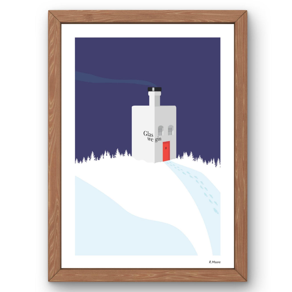 The Wee Glaswegin House on the Hill | Glasgow | Gin | Wall Art | Print | Poster | Glaswegian | Scotland
