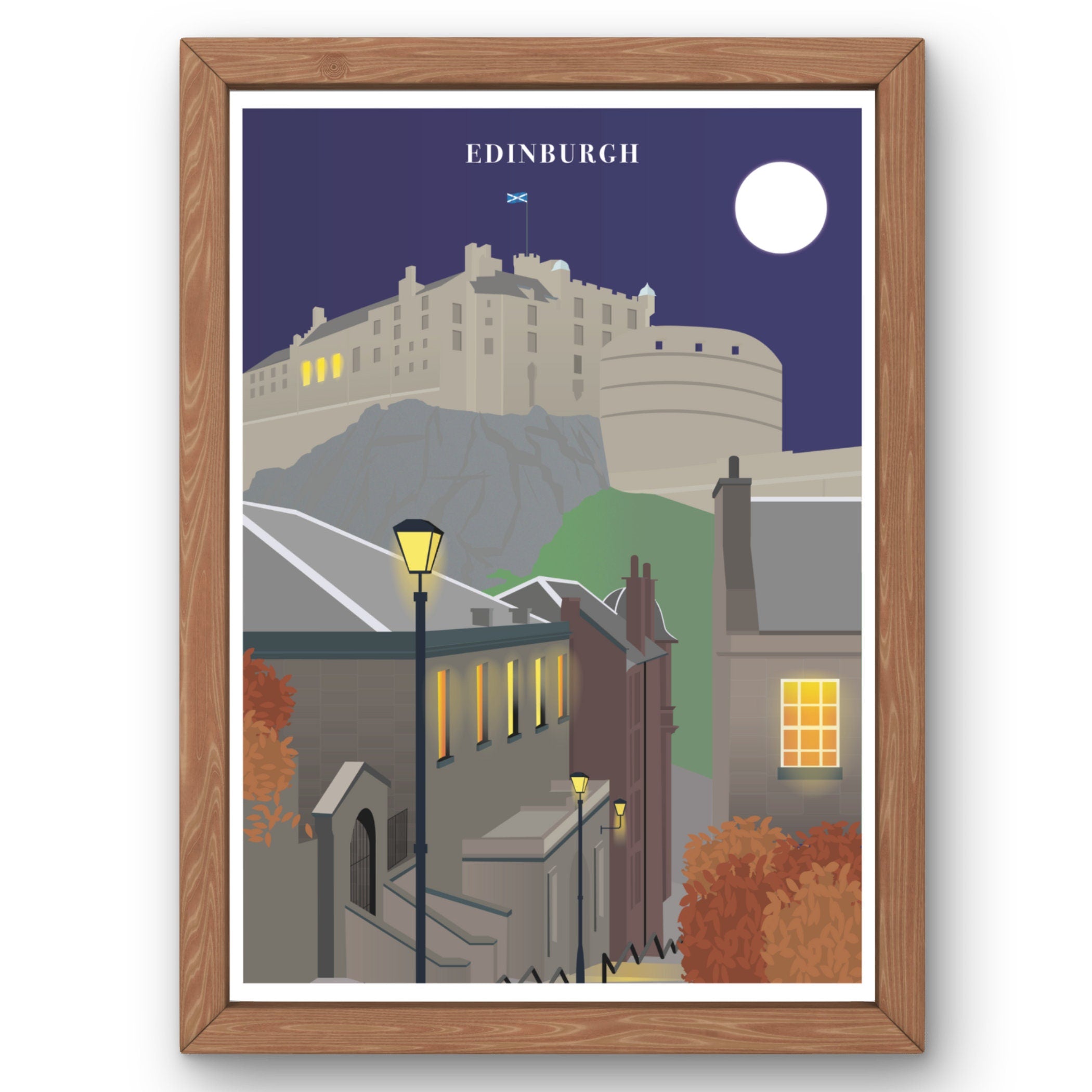 Illustrated Print of Edinburgh, Scotland