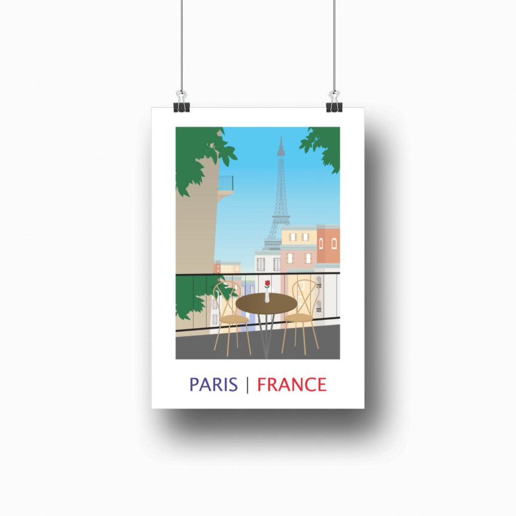 Illustrated Print of Paris, France