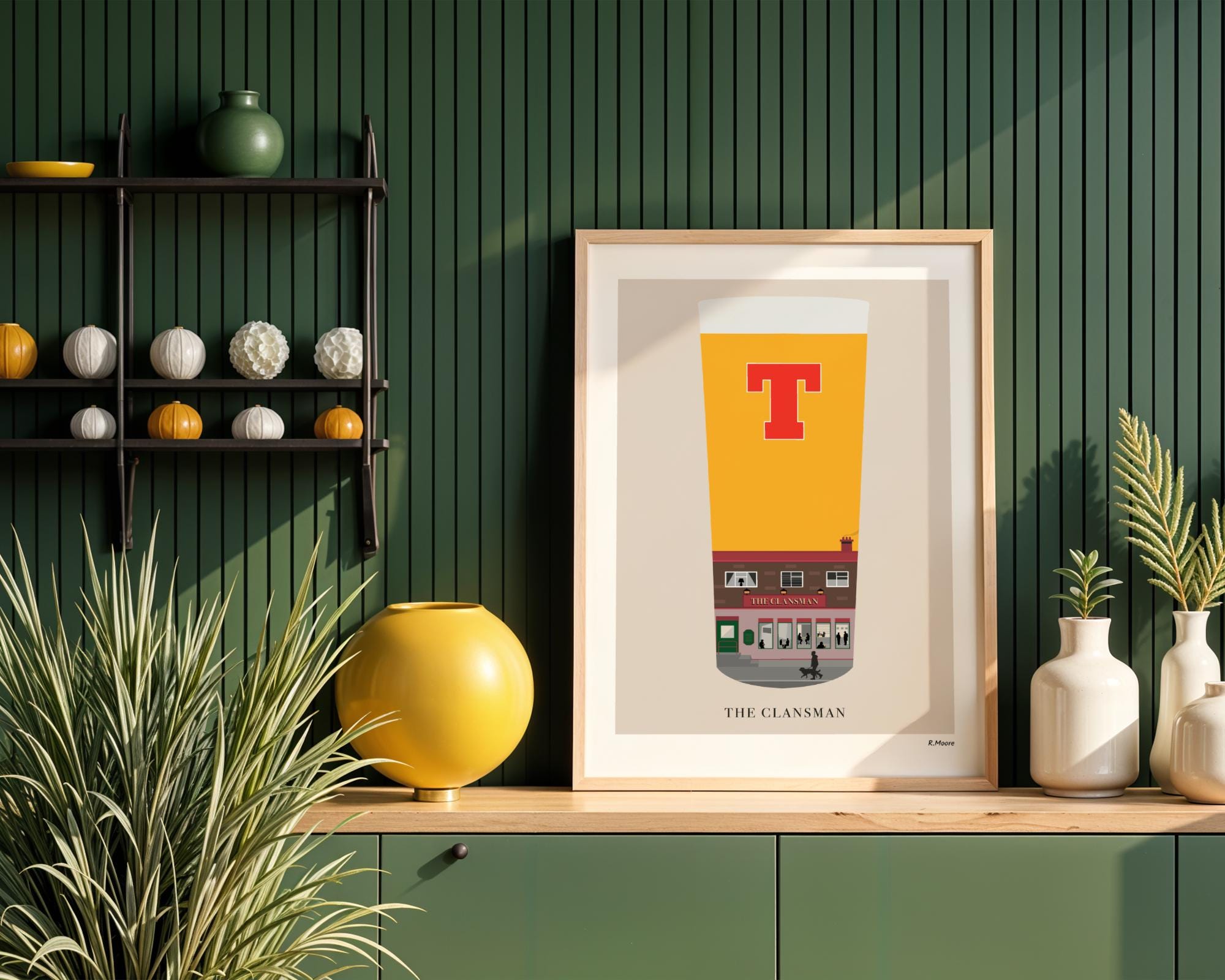 The Clansman Print: Glasgow Scotland Pub Art - Pubs In Pints Series