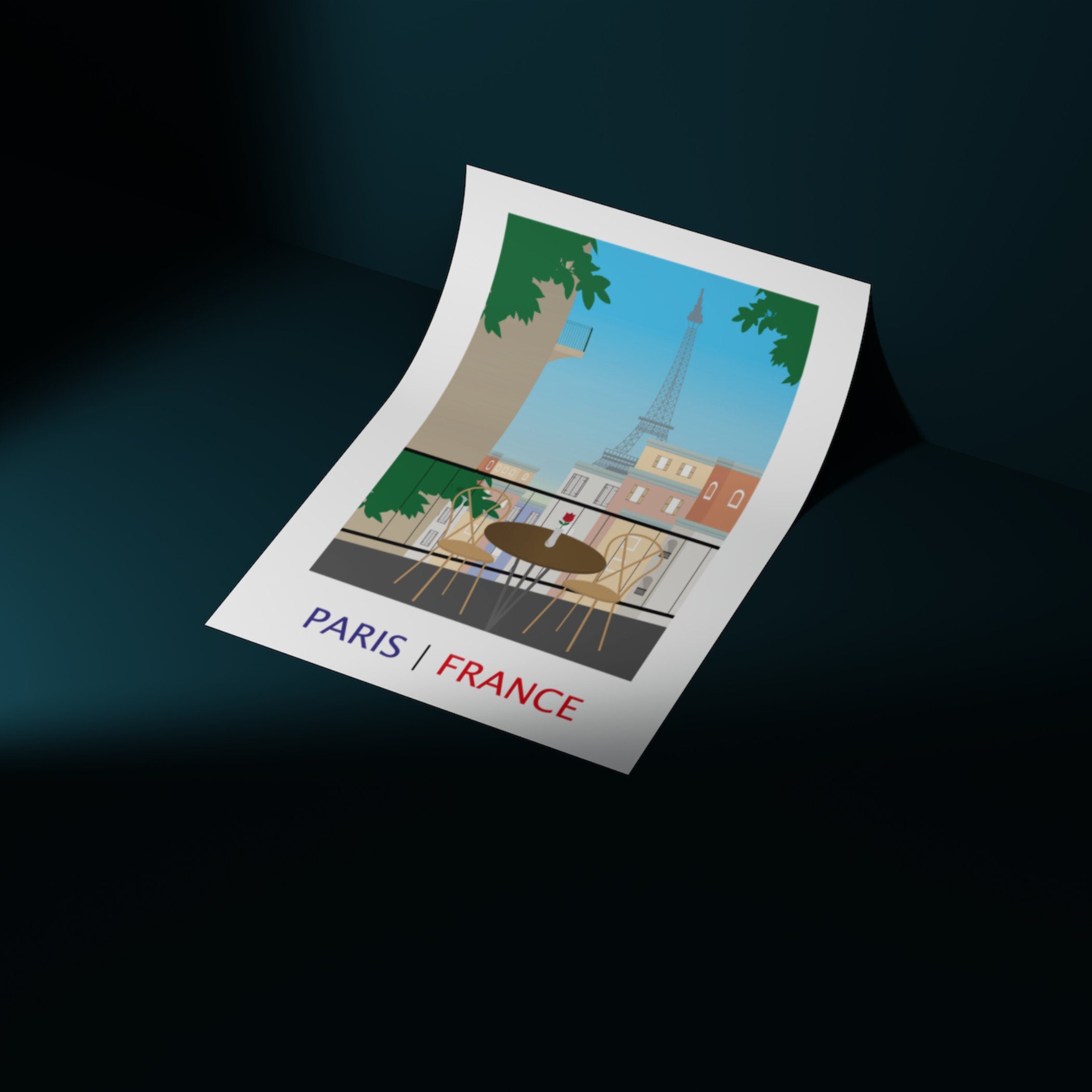 Illustrated Print of Paris, France
