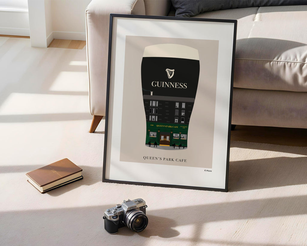 Queens Park Cafe Print | Guinness Scotland Bar Poster