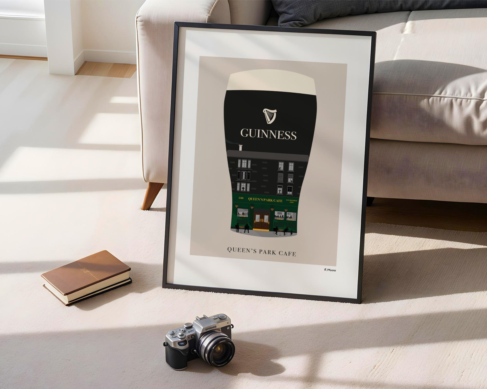 Queens Park Cafe Print | Guinness Scotland Bar Poster