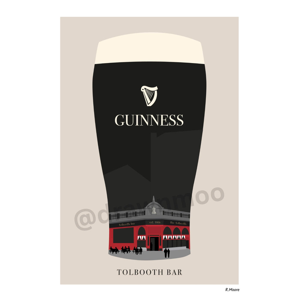 Tolbooth Bar | Pubs In Pints | Print | Glasgow | Scotland | Bar | Poster | Guinness | Irish