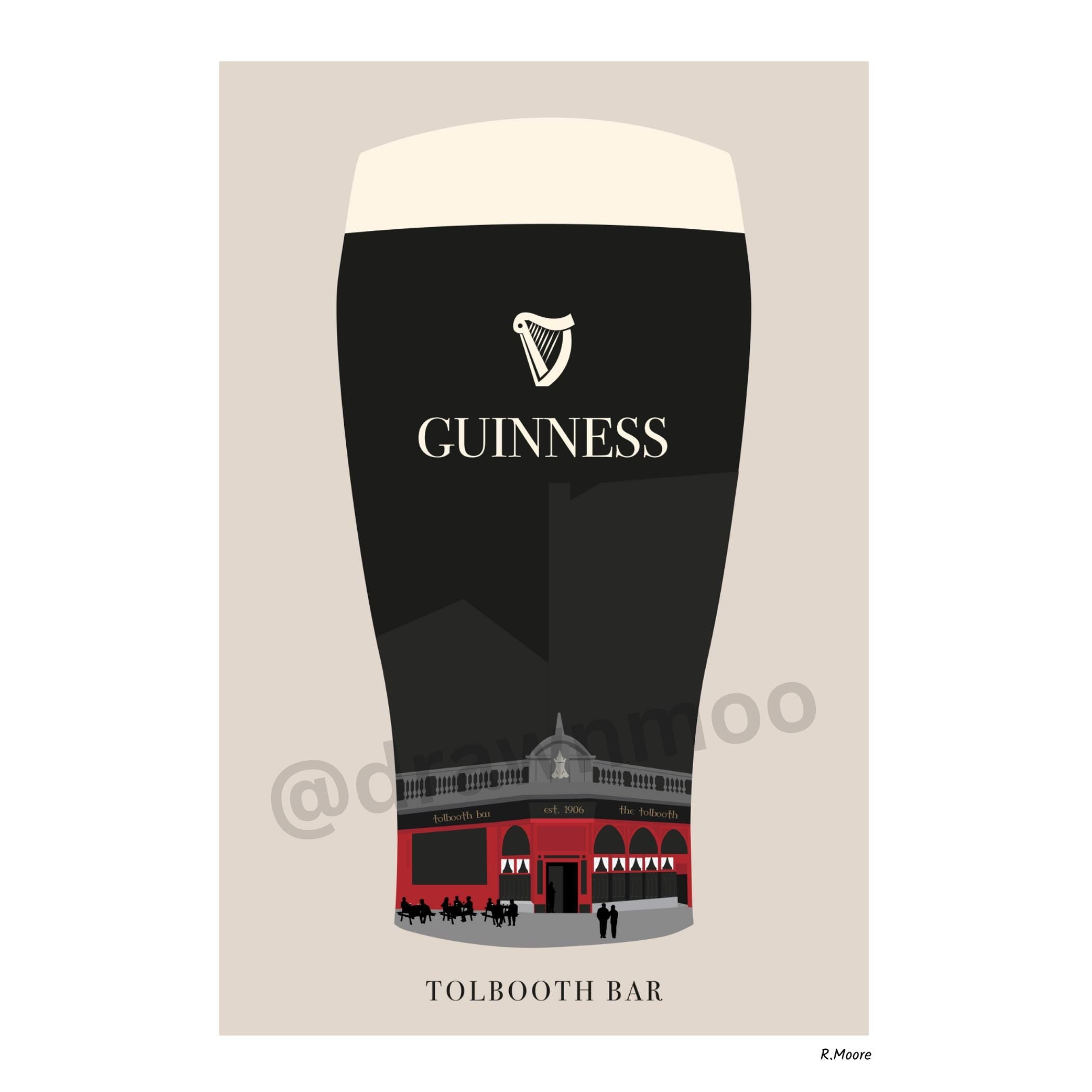 Tolbooth Bar | Pubs In Pints | Print | Glasgow | Scotland | Bar | Poster | Guinness | Irish