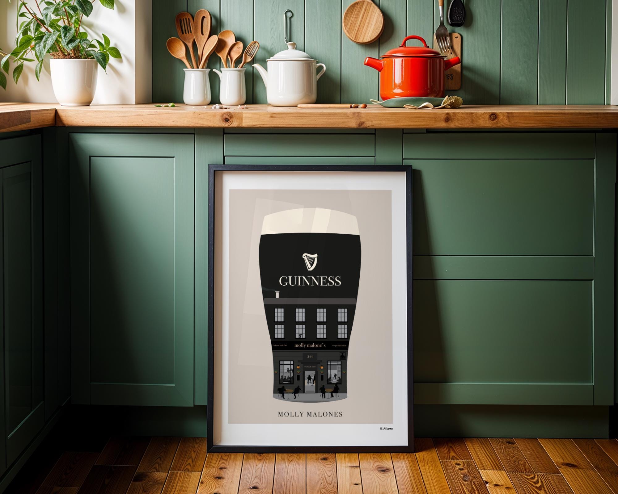 Molly Malones | Pubs In Pints | Print | Glasgow | Scotland | Bar | Poster | Guinness | Irish