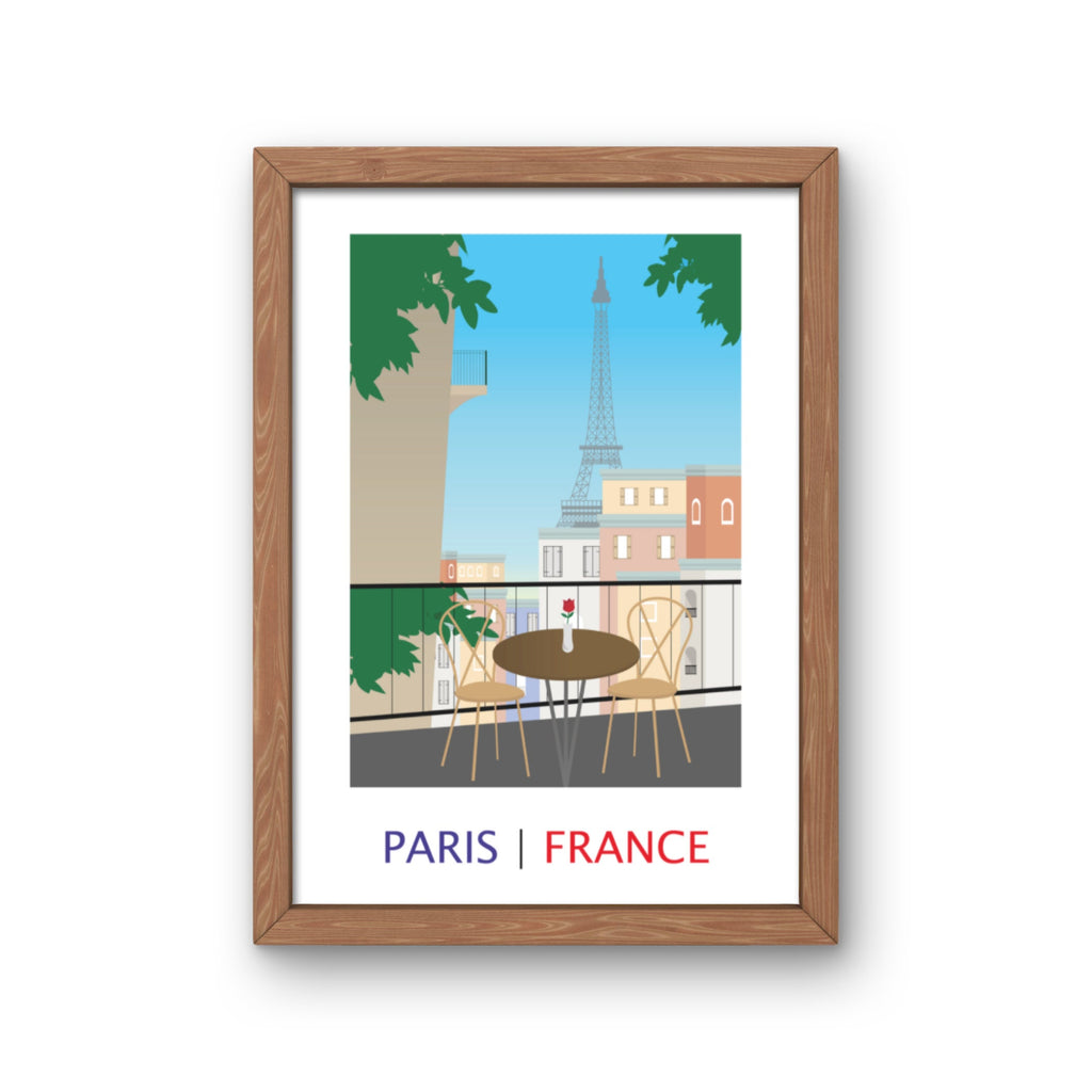 Illustrated Print of Paris, France