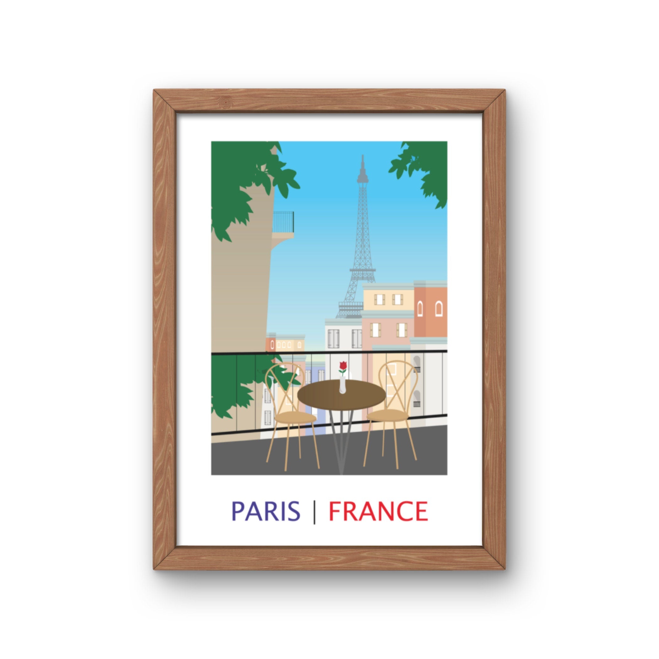 Illustrated Print of Paris, France
