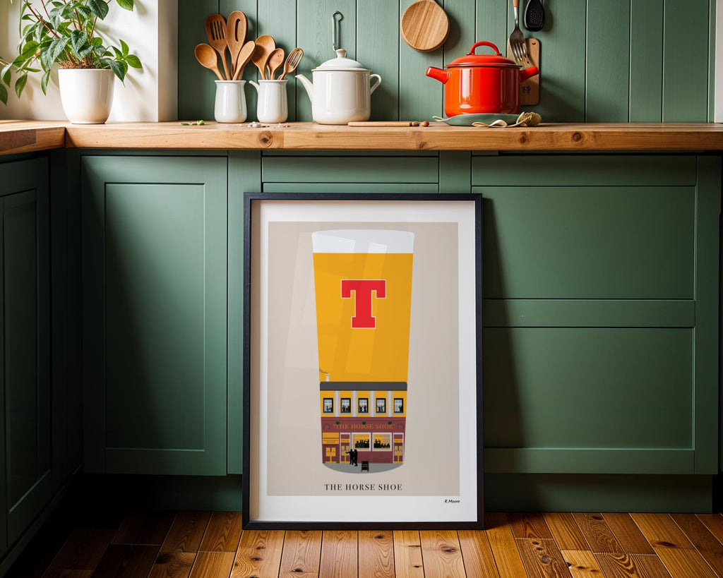 The Horse Shoe | Pubs In Pints | Print | Glasgow | Scotland | Bar | Poster | Tennents | Scottish