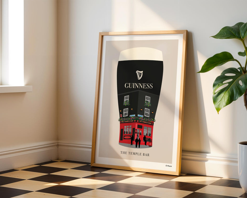 The Temple Bar | Pubs In Pints | Print | Dublin | Ireland | Bar | Poster | Guinness | Irish | Art
