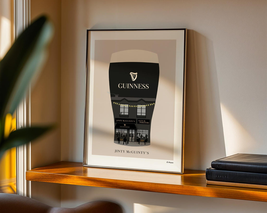 Jinty McGuinty's | Pubs In Pints | Print | Glasgow | Scotland | Bar | Poster | Guinness | Irish